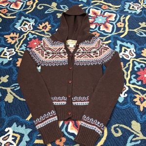 Brown Hollister Cardigan with multicolor earth tones - Size L